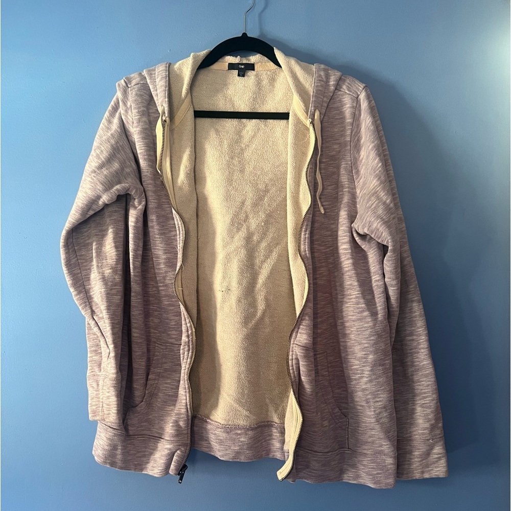 Gap Heathered Purple Zip Up Hoodie